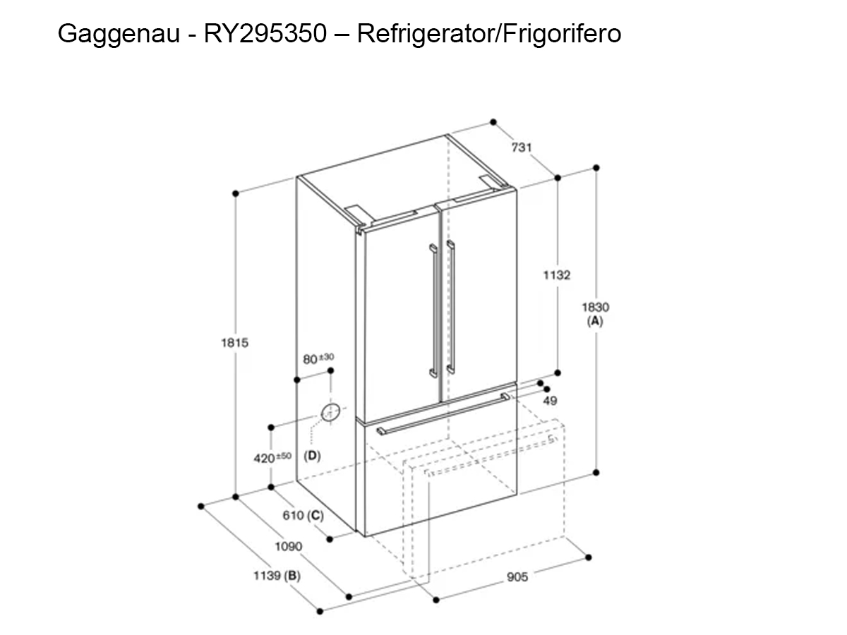 Gaggenau Ry295350 Refrigerator Free Standing Serie 200