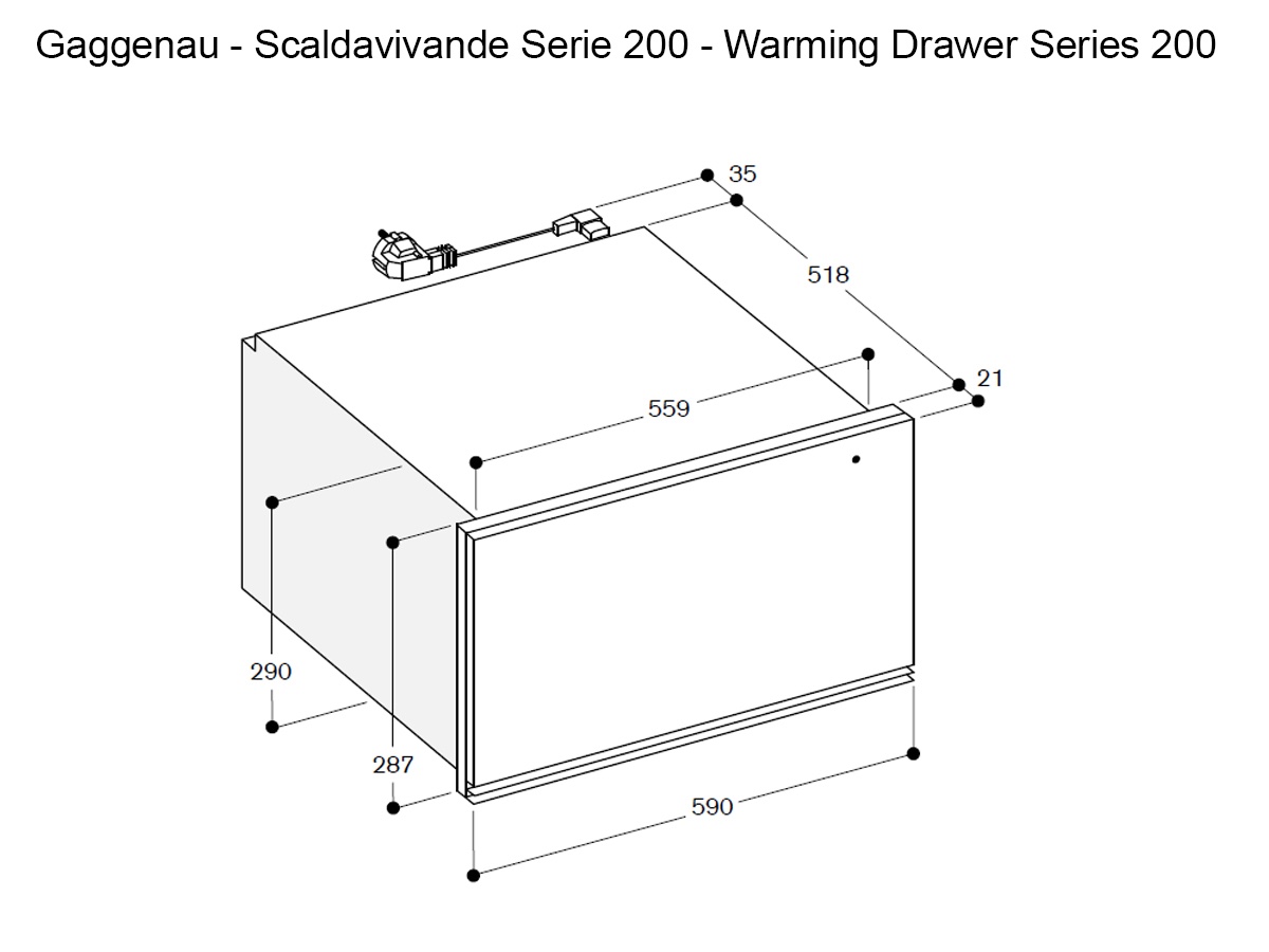 Gaggenau Scaldavivande Serie 200 Antarcite