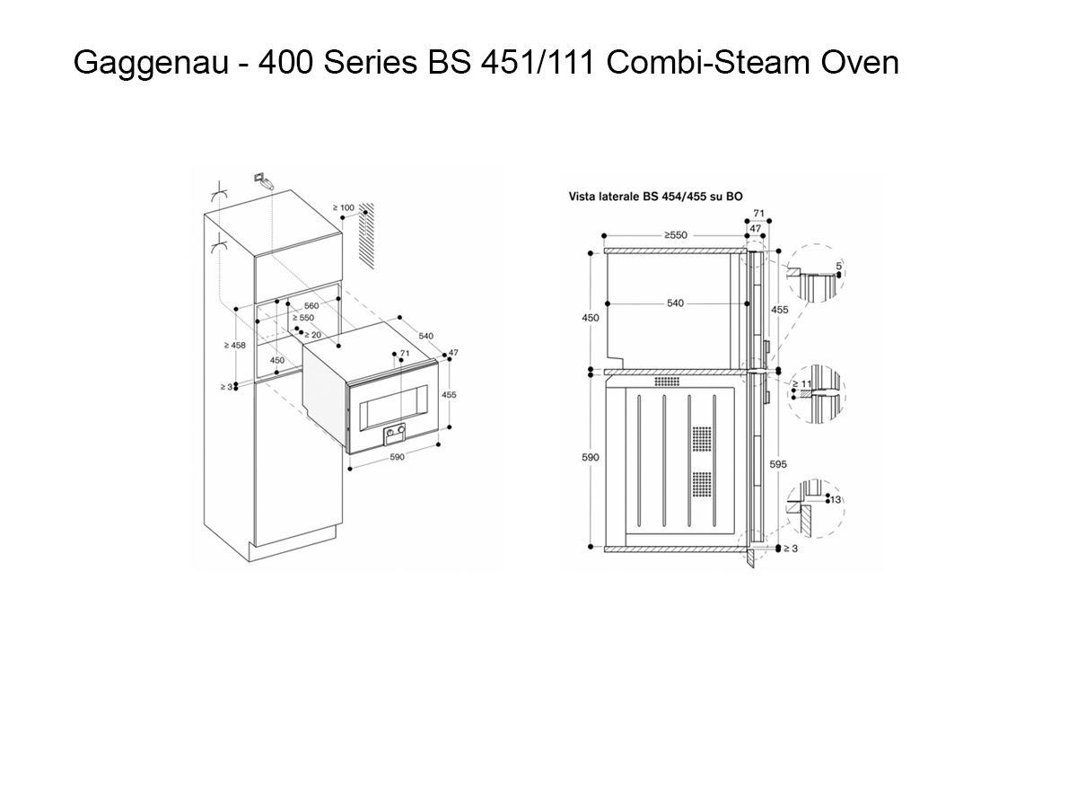 Gaggenau 400 Series Bs 451111 Combi Steam Oven