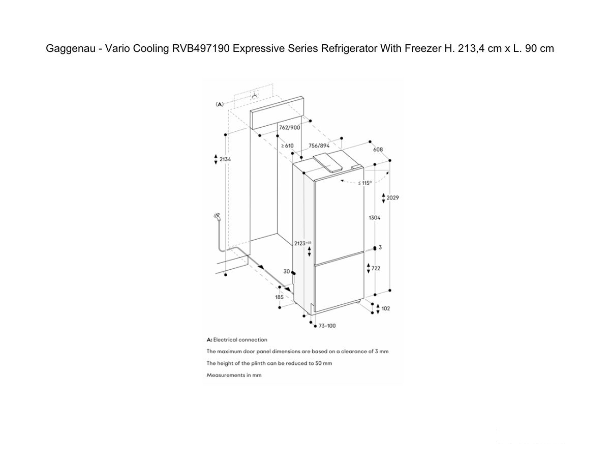 Gaggenau Vario Cooling Rvb497190 Expressive Series Refrigerator With Freezer H 2134 Cm X L 90 Cm