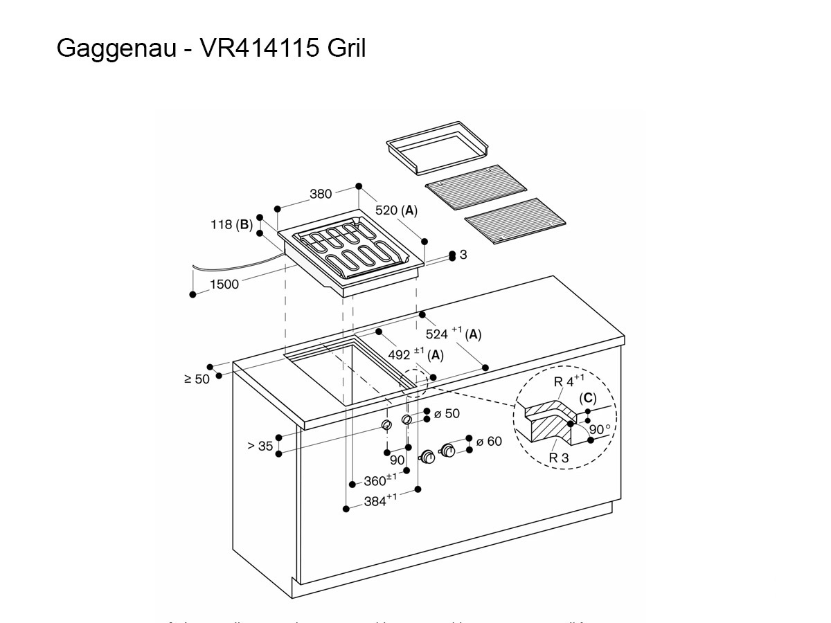 Gaggenau Vr414115 Vario Electric Grill 38 Cm