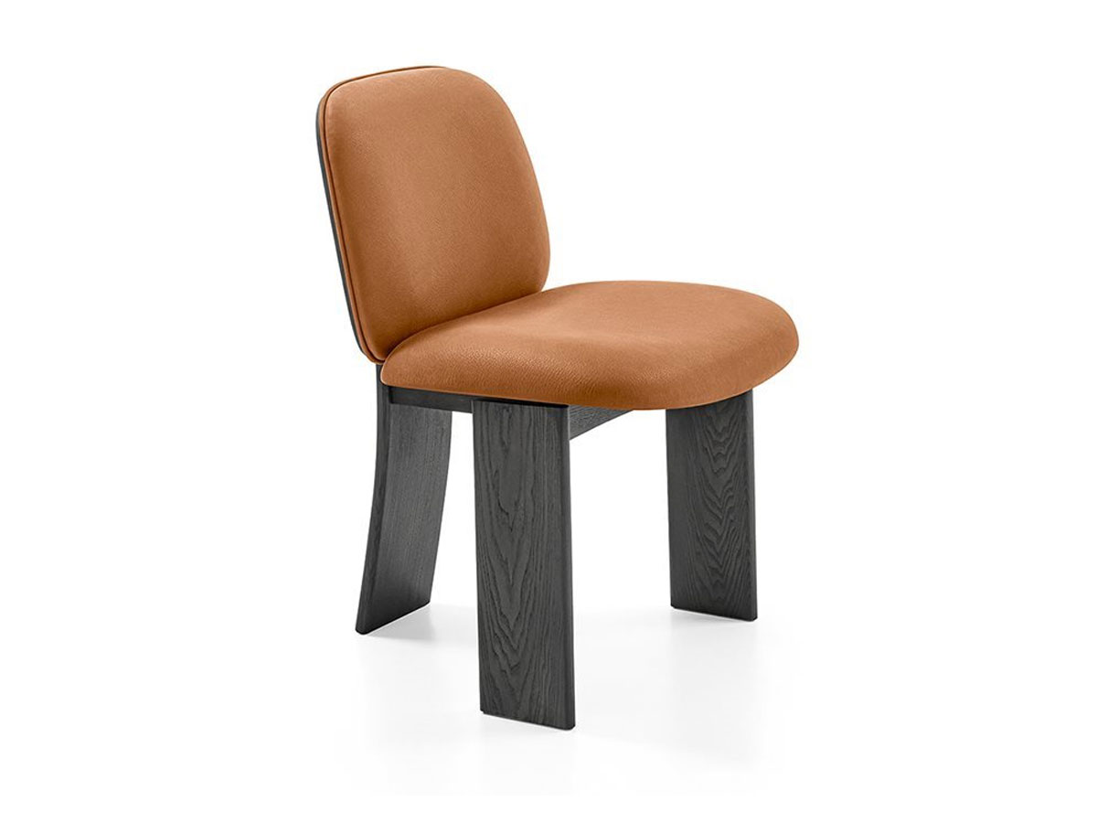 Gallotti Radice Saki Chair Grey Smoke Leather L1 Soft Amber 004