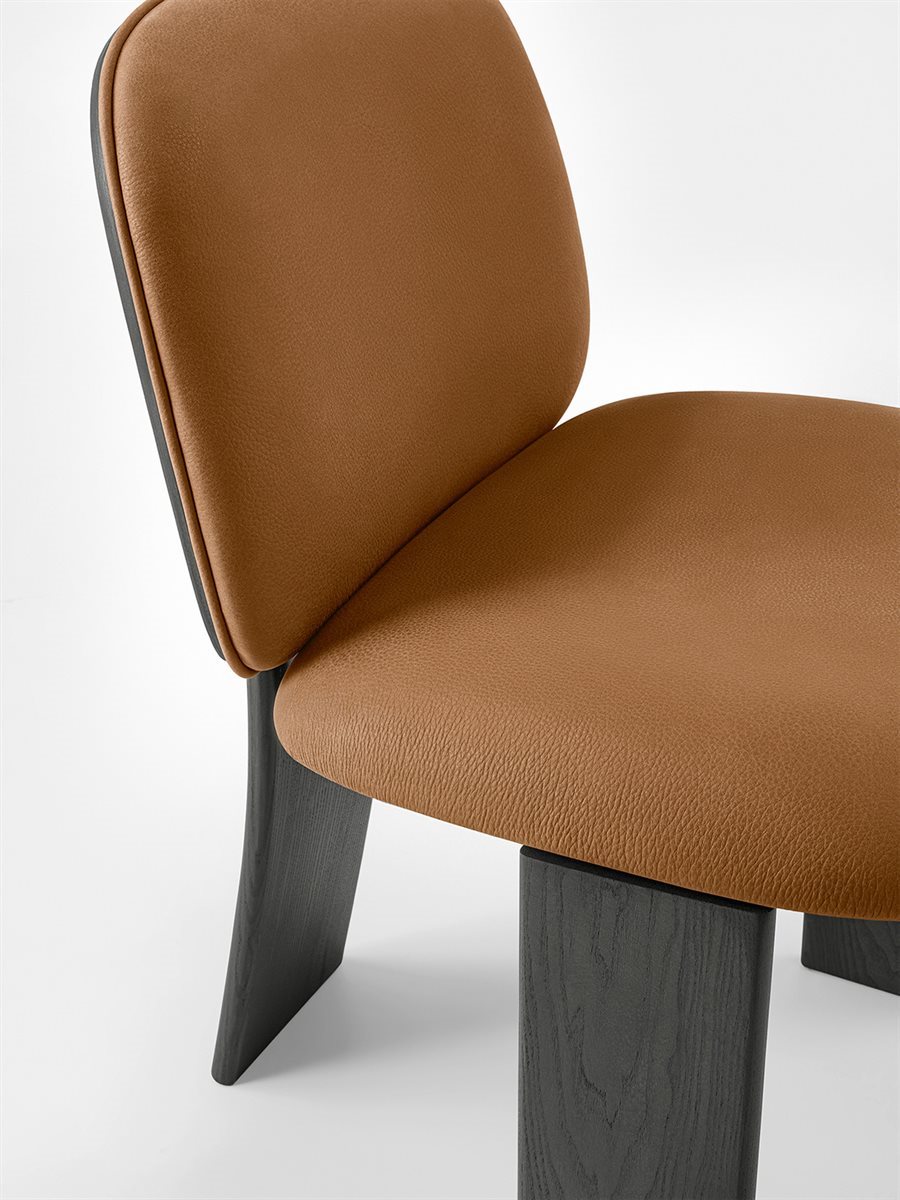 Gallotti Radice Saki Chair Grey Smoke Leather L1 Soft Amber 004