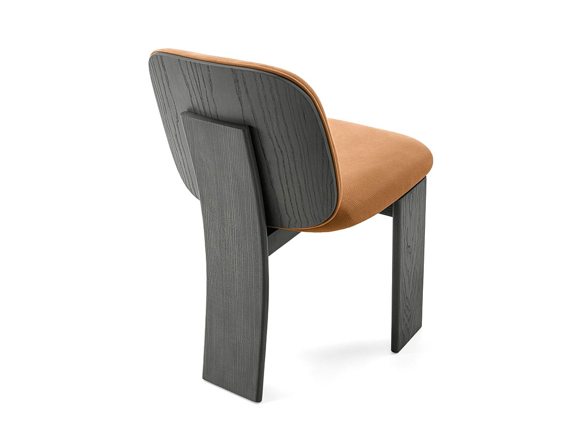 Gallotti Radice Saki Chair Grey Smoke Leather L1 Soft Amber 004