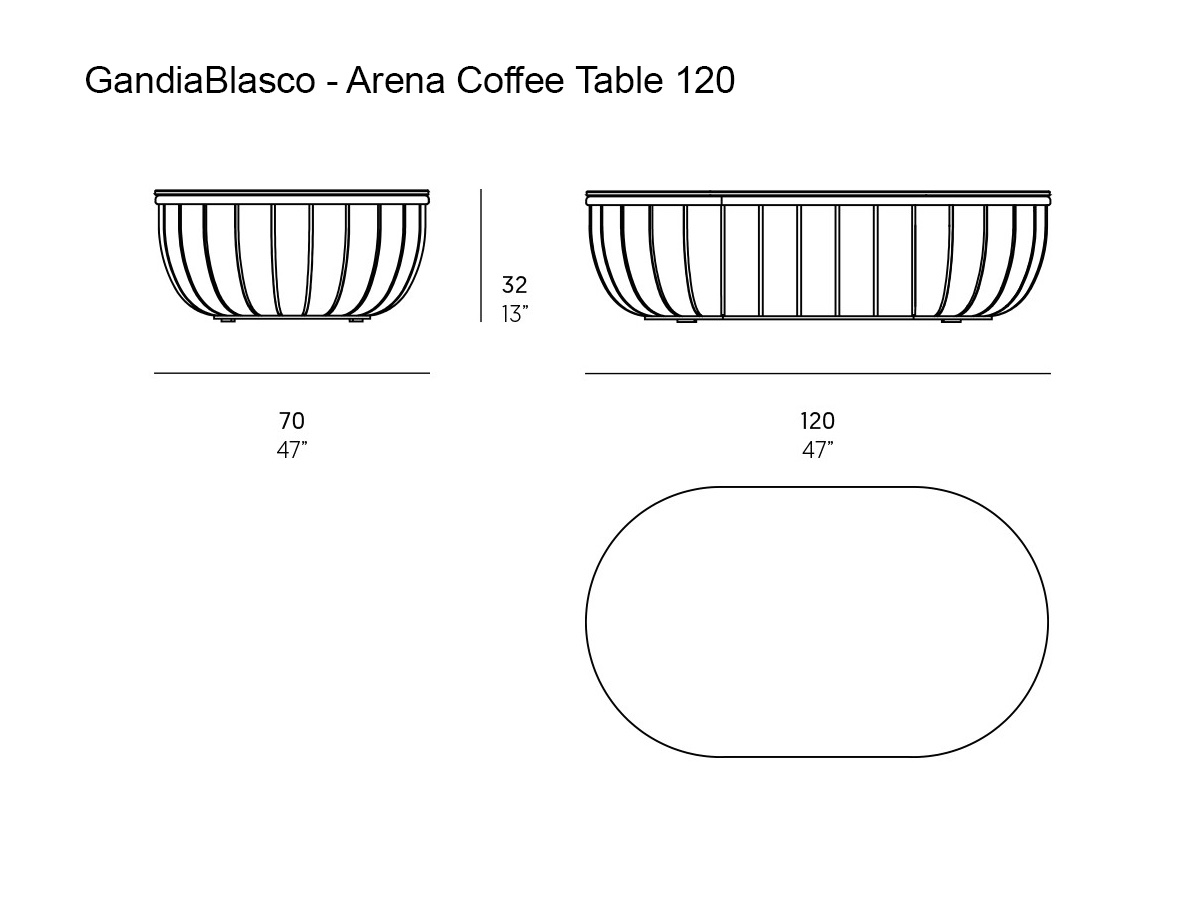 GandiaBlasco Arena Oval Coffee Table