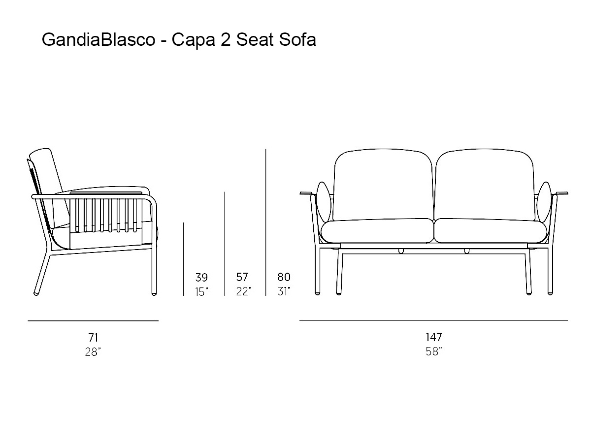 GandiaBlasco Capa 2 Seat Sofa