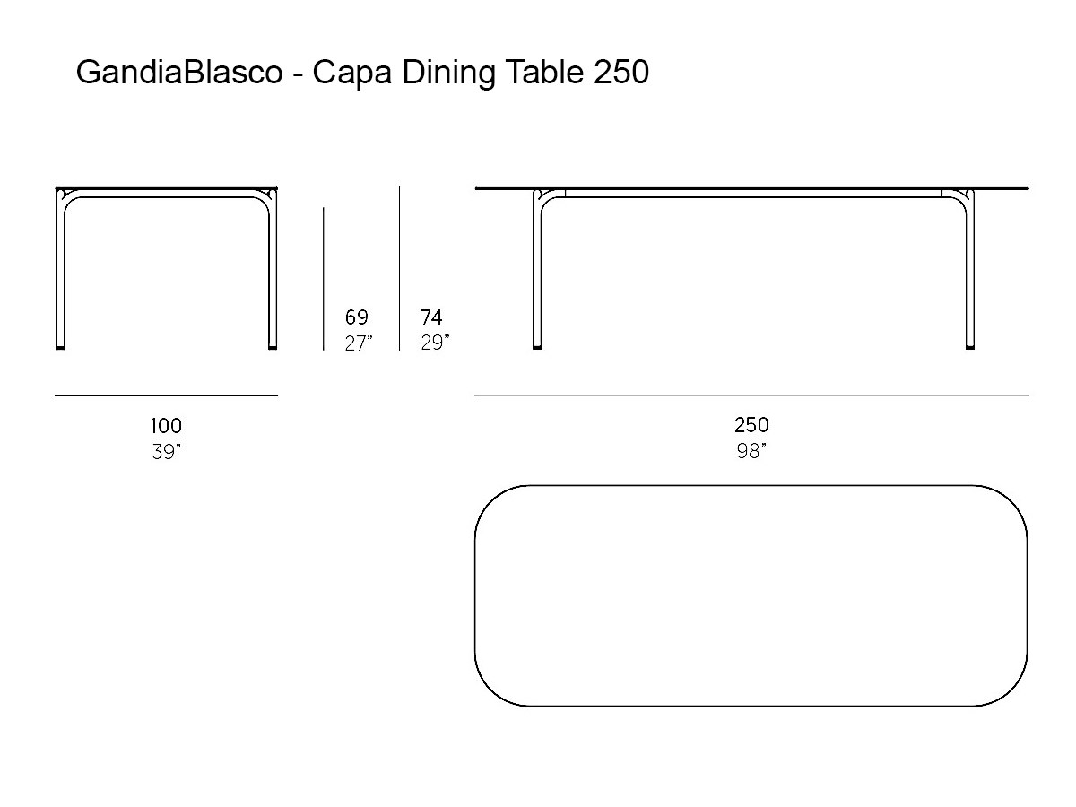 GandiaBlasco Capa Dining Table L 250 Cm