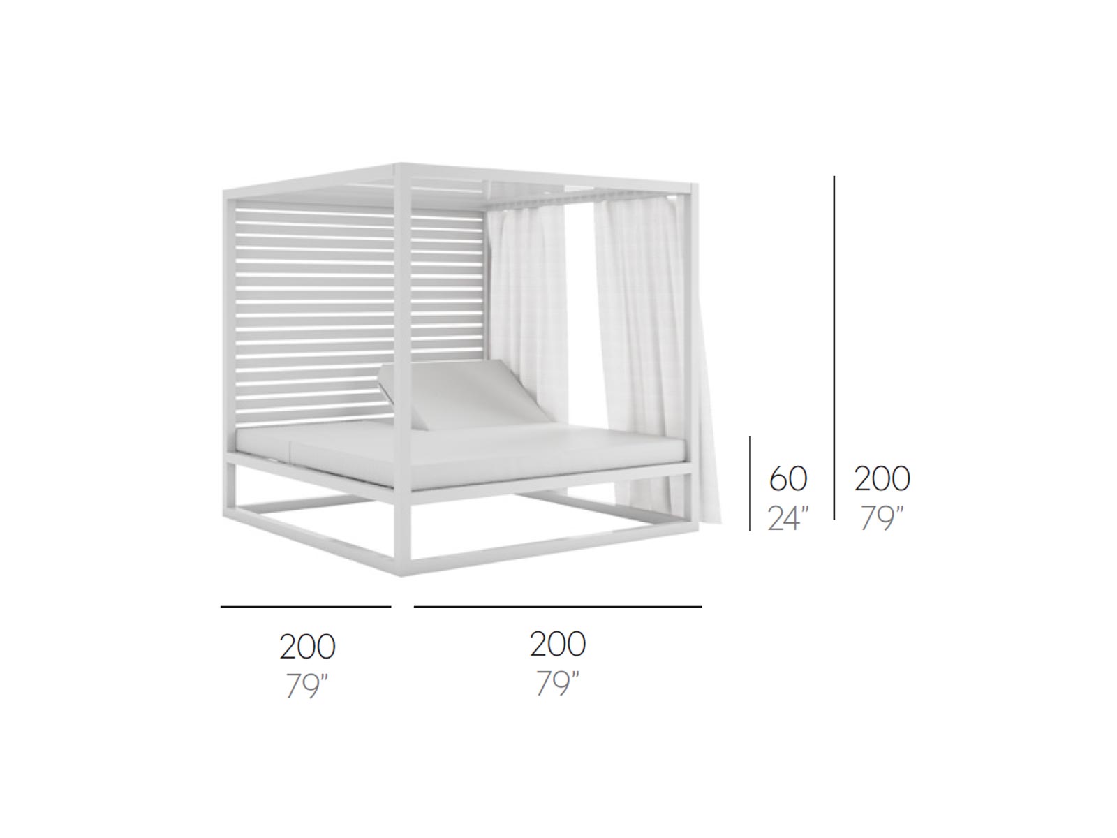 GandiaBlasco Elevated Daybed Fixed Slats