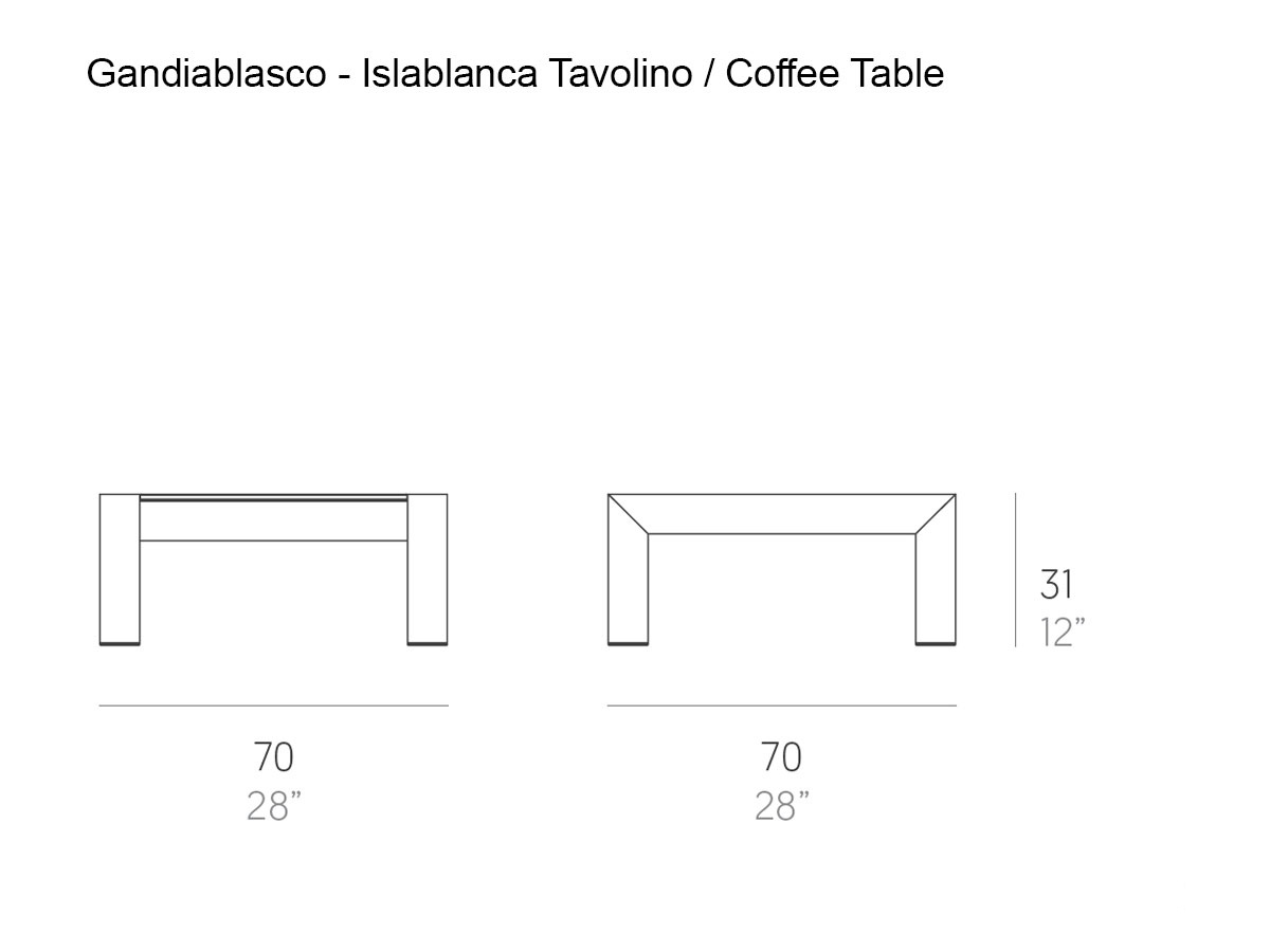 GandiaBlasco Islablanca Square Coffee Table