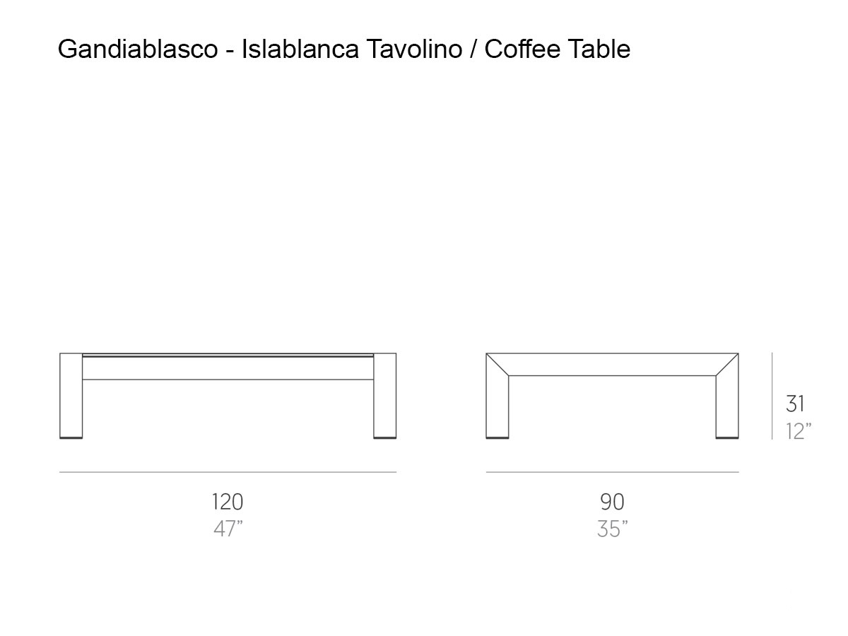 GandiaBlasco Islablanca Rectangular Coffee Table