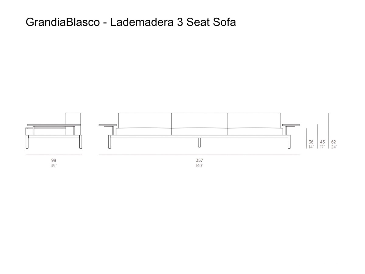 GandiaBlasco Lademadera 3 Seat Sofa