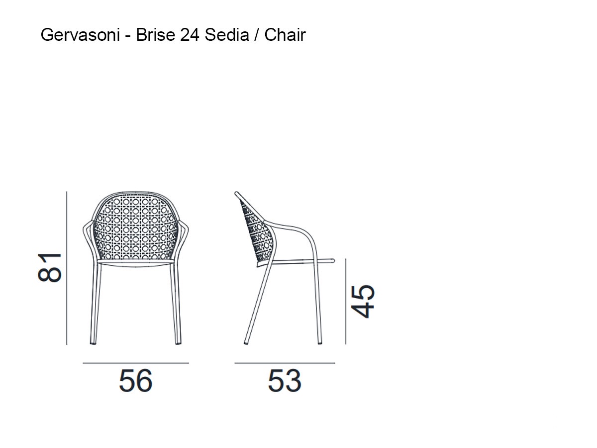 Gervasoni Brise 24 Outdoor Chair With Armrest