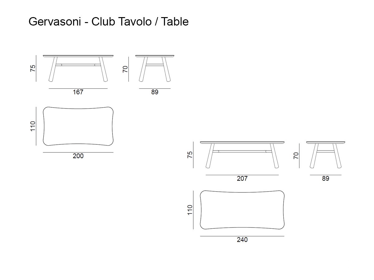 Gervasoni Club Table Rectangular