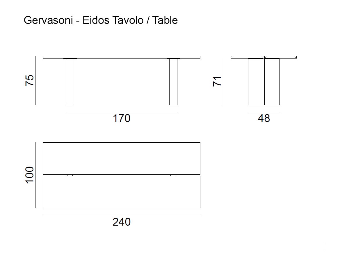Gervasoni Eidos 33 Outdoor Table L 240 Cm