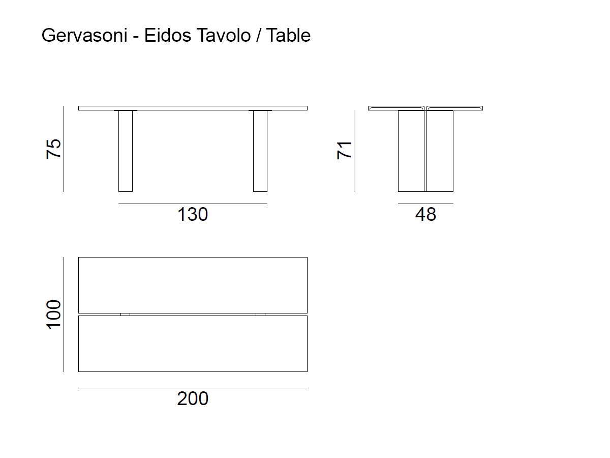 Gervasoni Eidos 34 Outdoor Table L 200 Cm