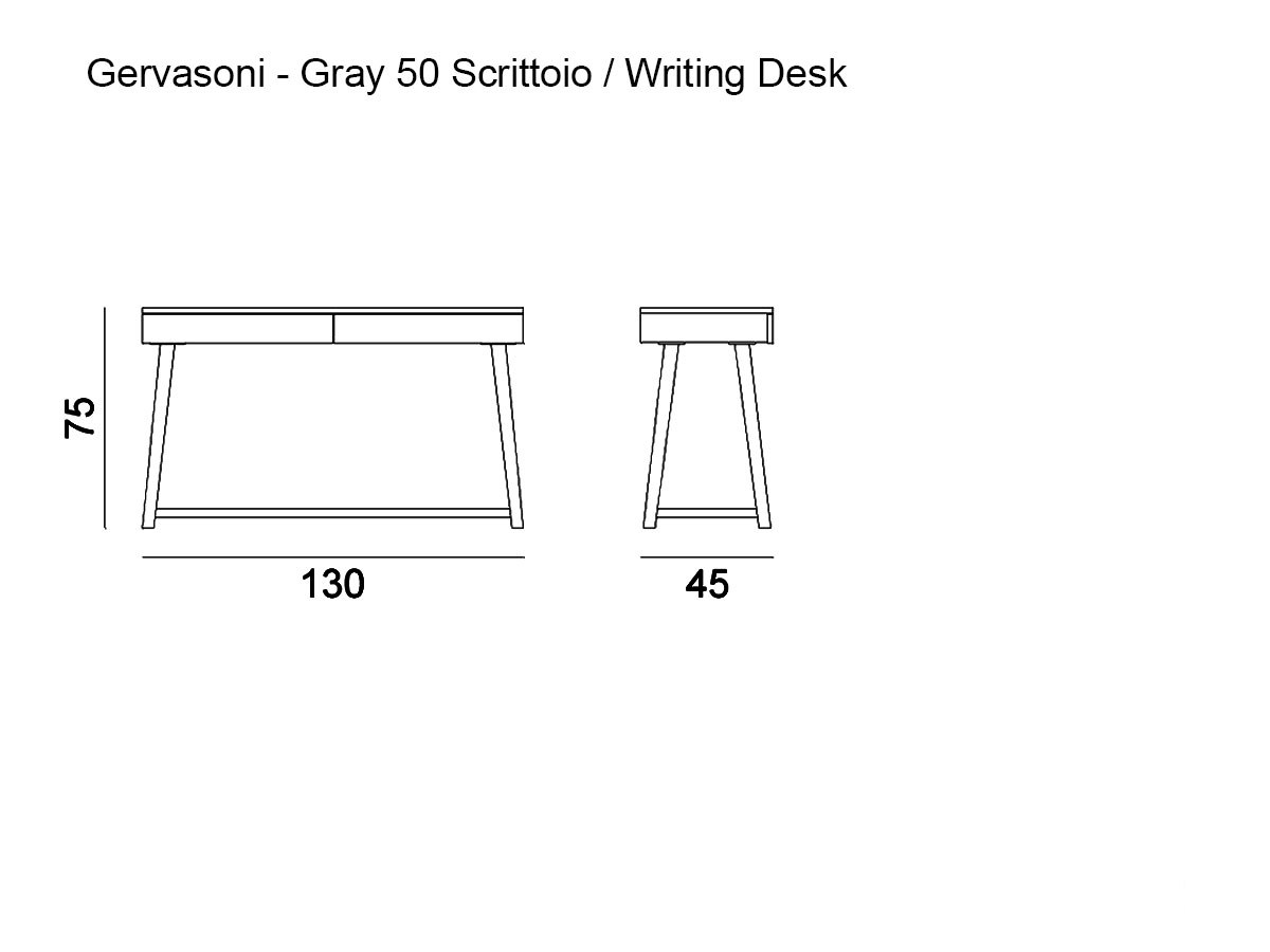 Gervasoni Gray 50 Desk Canaletto Walnut