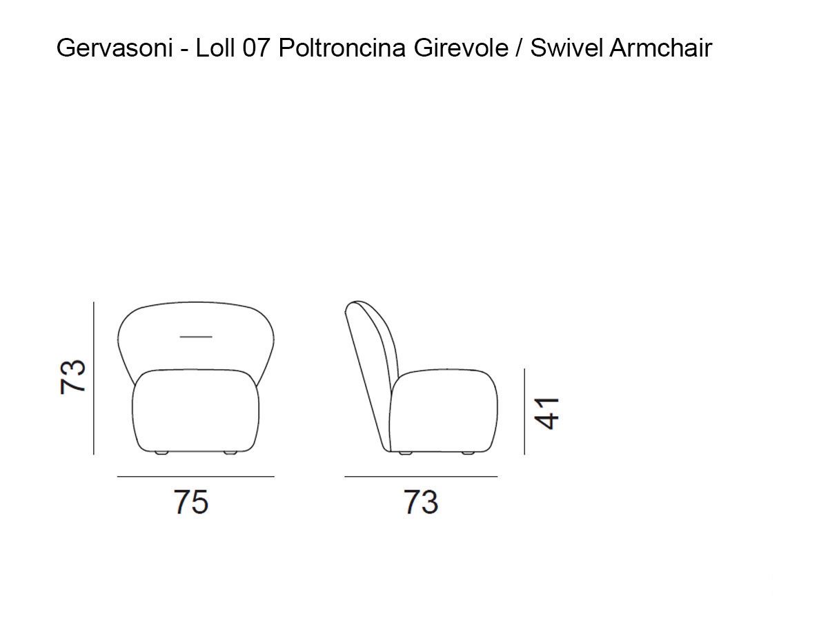 Gervasoni Loll 07 Swivel Armchair Bear Polar