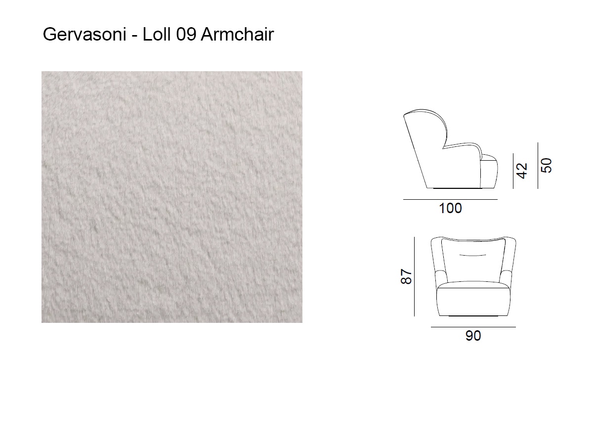 Gervasoni Loll 09 Swivel Armchair Fleece Fard