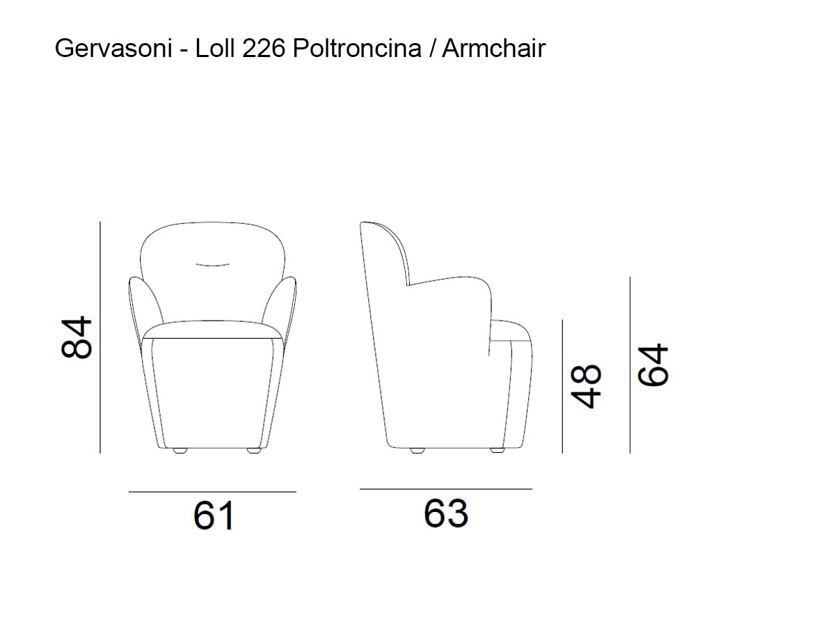 Gervasoni Loll 226 Chair With Armrests