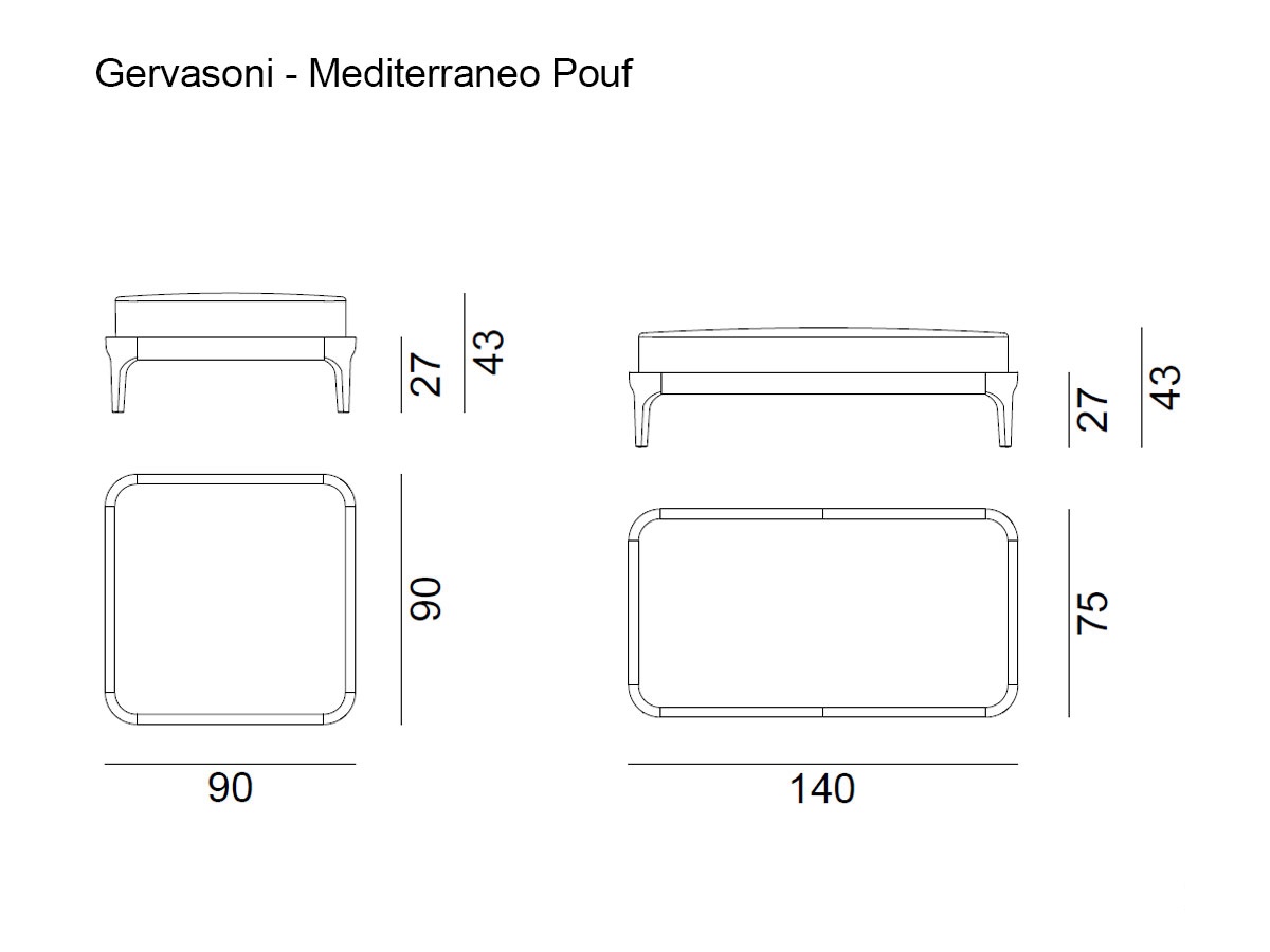 Gervasoni Mediterraneo Pouf Outdoor