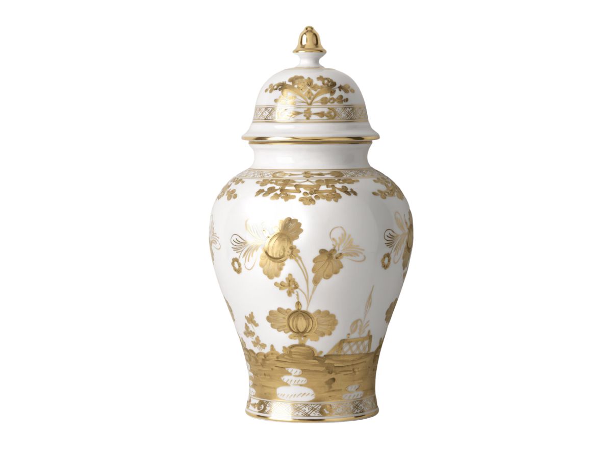 Ваза Ginori 1735 Oriente Italiano Gold Aurum, большая с крышкой H 38 см