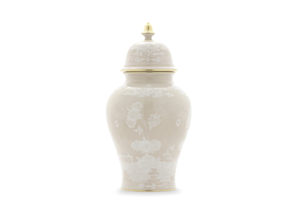 Ваза Ginori 1735 Oriente Italiano Meringa Potiche, H 38 см