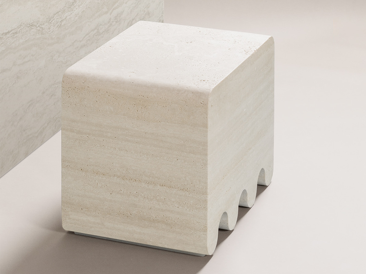 Giobagnara Ossicle Travertine Stool