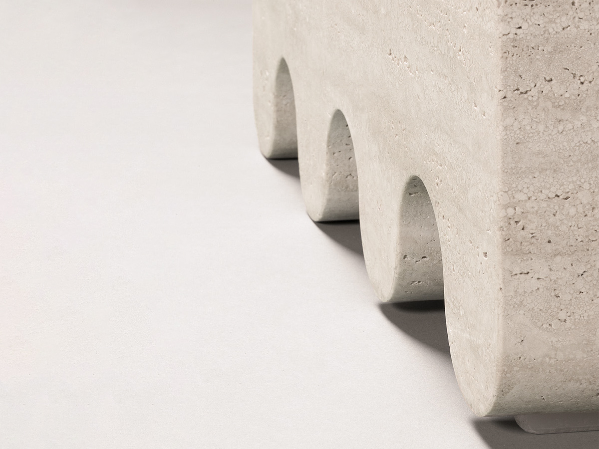 Giobagnara Ossicle Travertine Stool