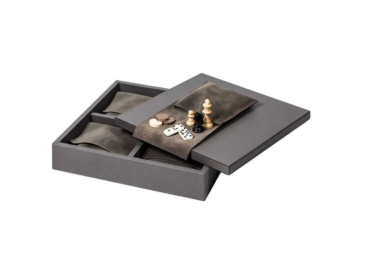 Giobagnara Triple Game Box Chess Draughts Domino