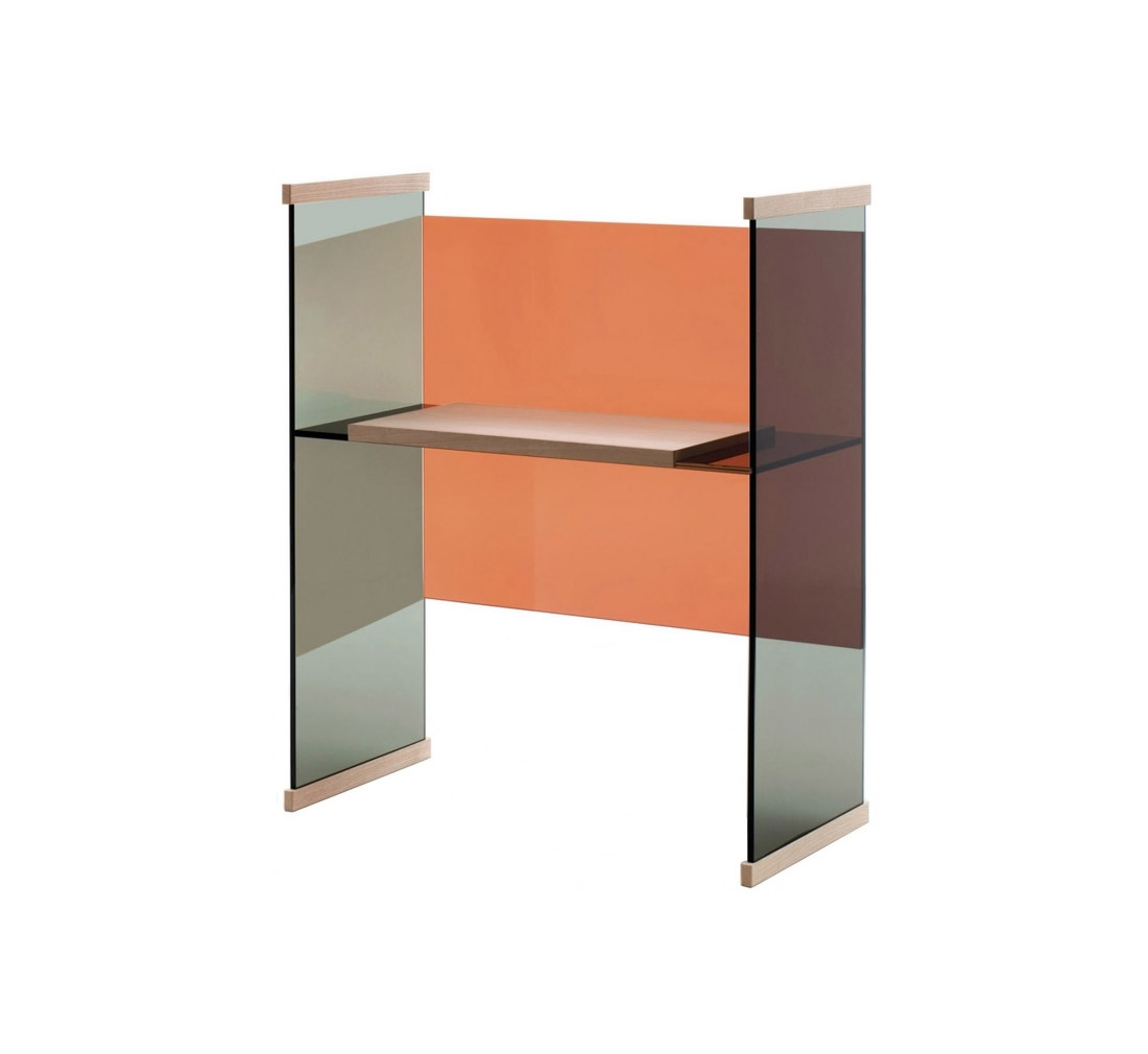Glas Italia Diapositive Low Desk Orange Grey