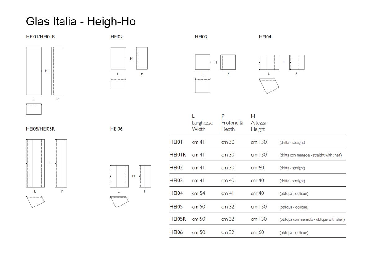 Glas Italia Heigh Ho Hanging Display Case With Lock