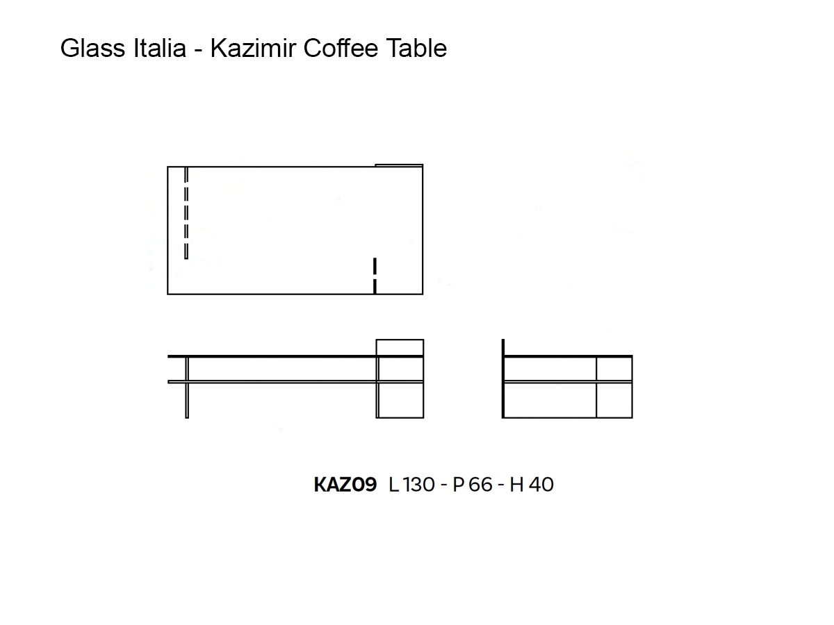 Glas Italia Kazimir Rectangular Coffee Table L 130 Cm