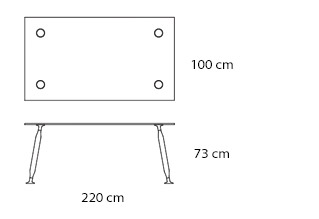 Glas Italia Lady Hio Rectangular Table Lad06te
