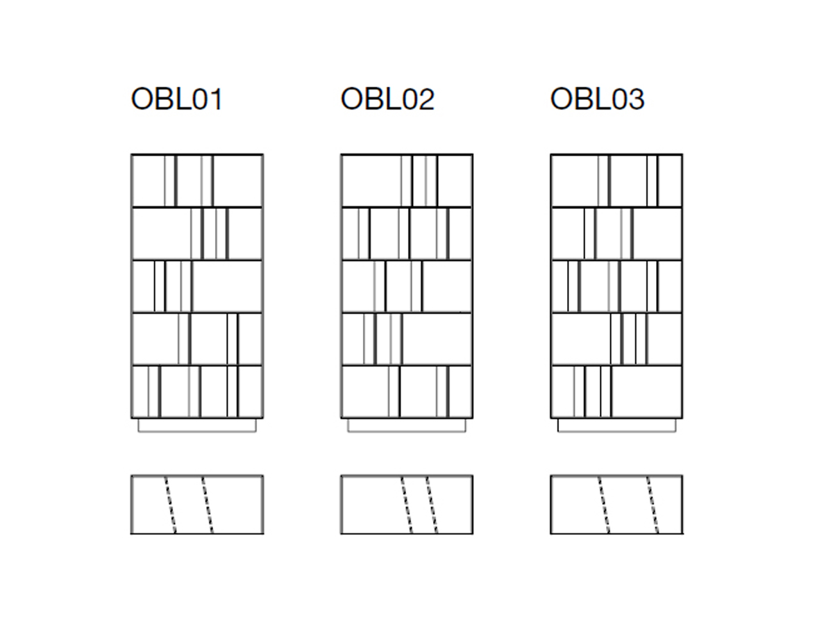 Glas Italia Obliquo Bookshelf High