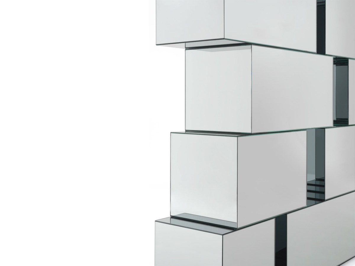 Glas Italia Quantum Modular Bookshelf Crystal Mirror