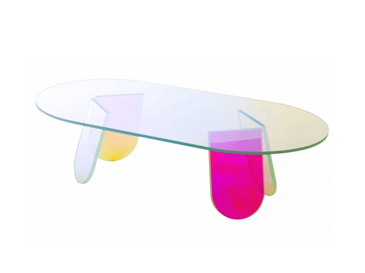Glas Italia Shimmer Oval Low Table