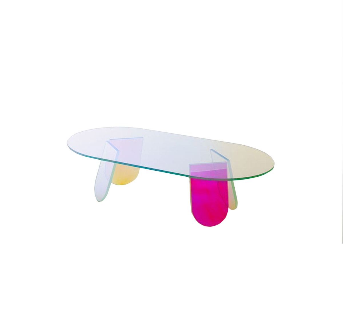 Glas Italia Shimmer Oval Low Table