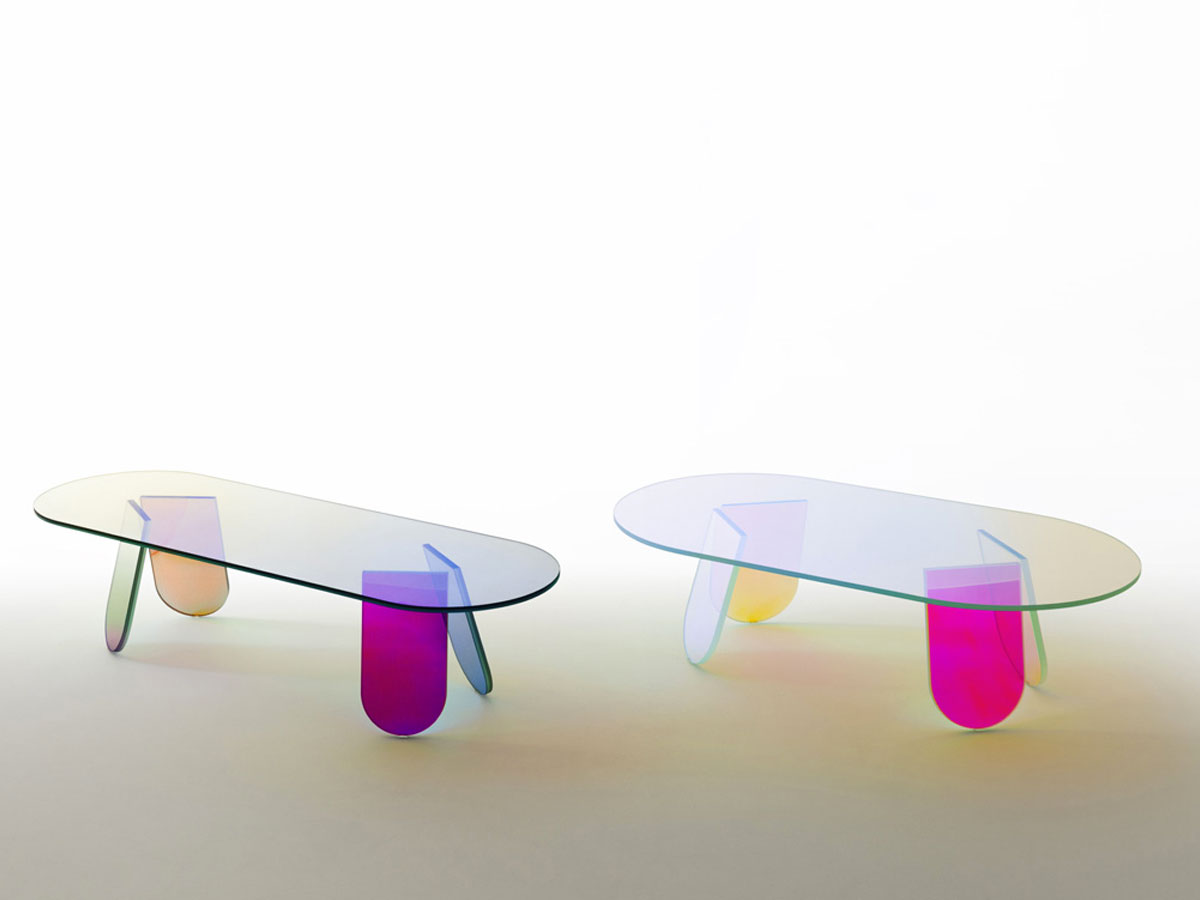 Glas Italia Shimmer Oval Low Table