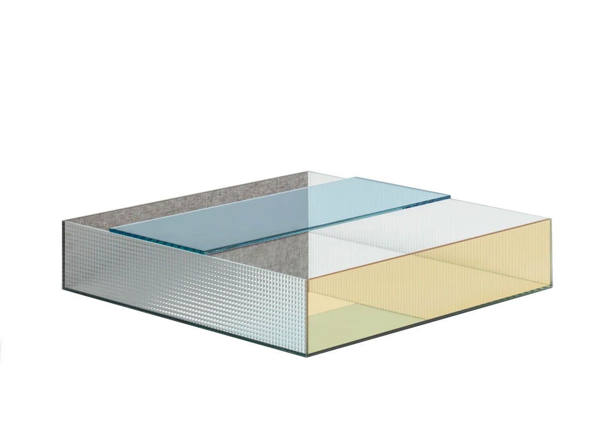 Glas Italia Spectrum Coffee Table Spe01 Masaccio Yellow 115 Top Light Blue 119