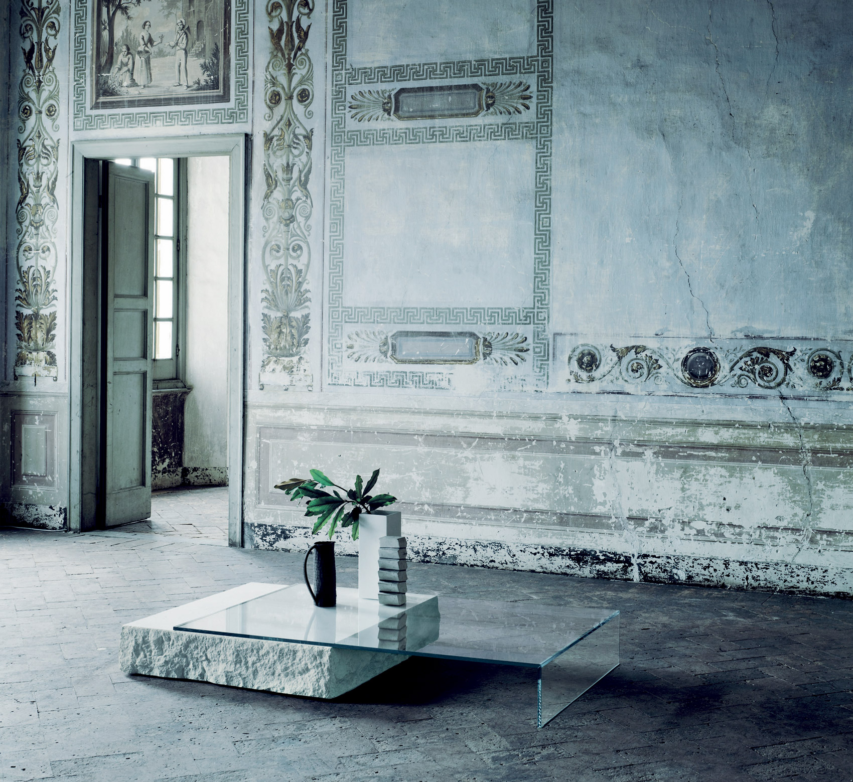 Glas Italia Terraliquida Coffee Table Glass And Stone
