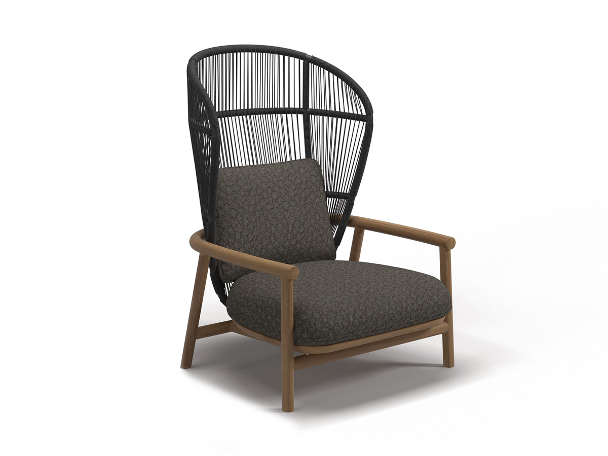Gloster Fern High Back Lounge Chair Dune Raven Wave Quarry