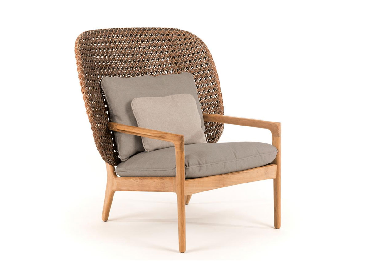 Gloster Kay High Back Lounge Chair Brindlefife Canvas Grey