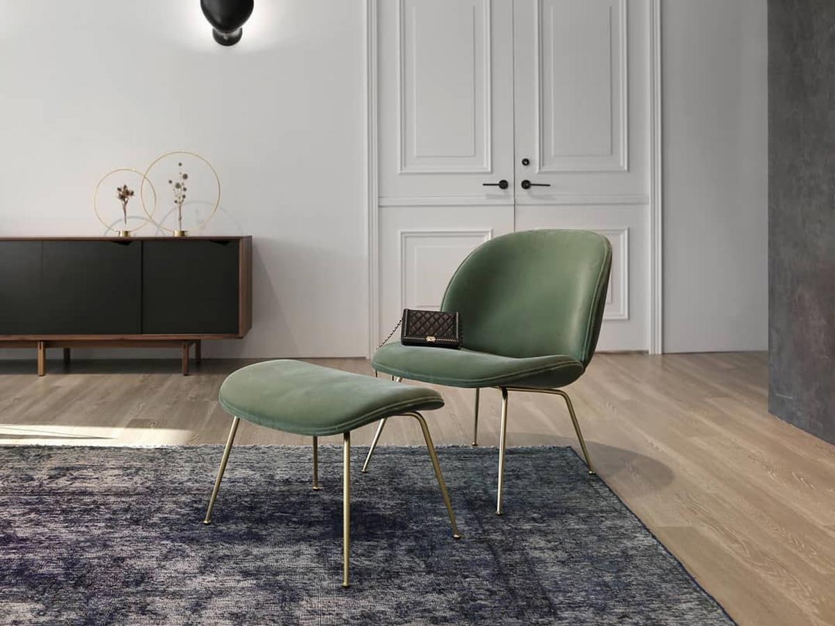 Gubi Beetle Lounge Chair Conic Base