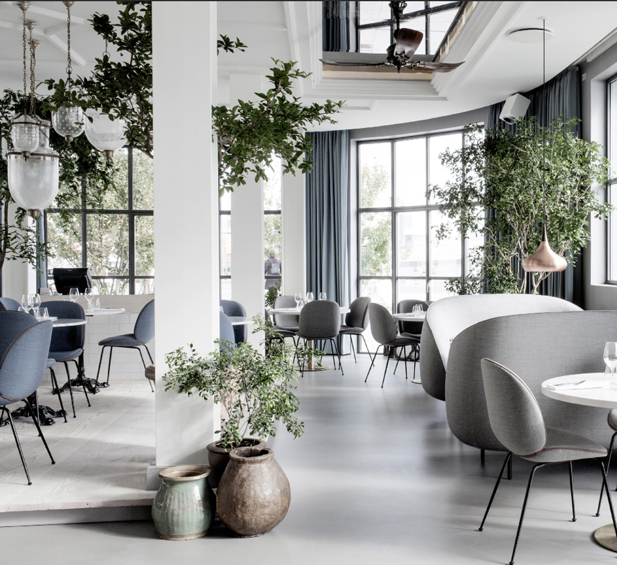 Gubi Beetle Dining Chair Fully Upholstered Conic Base