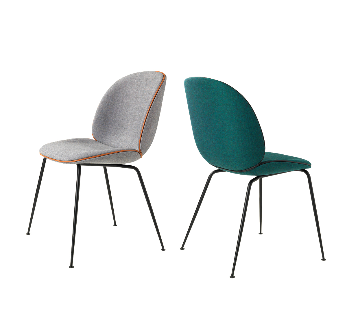 Gubi Beetle Dining Chair Fully Upholstered Conic Base