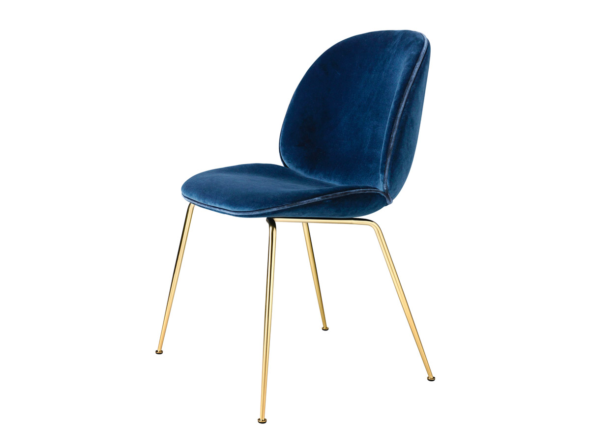 Gubi Beetle Dining Chair Fully Upholstered Conic Base