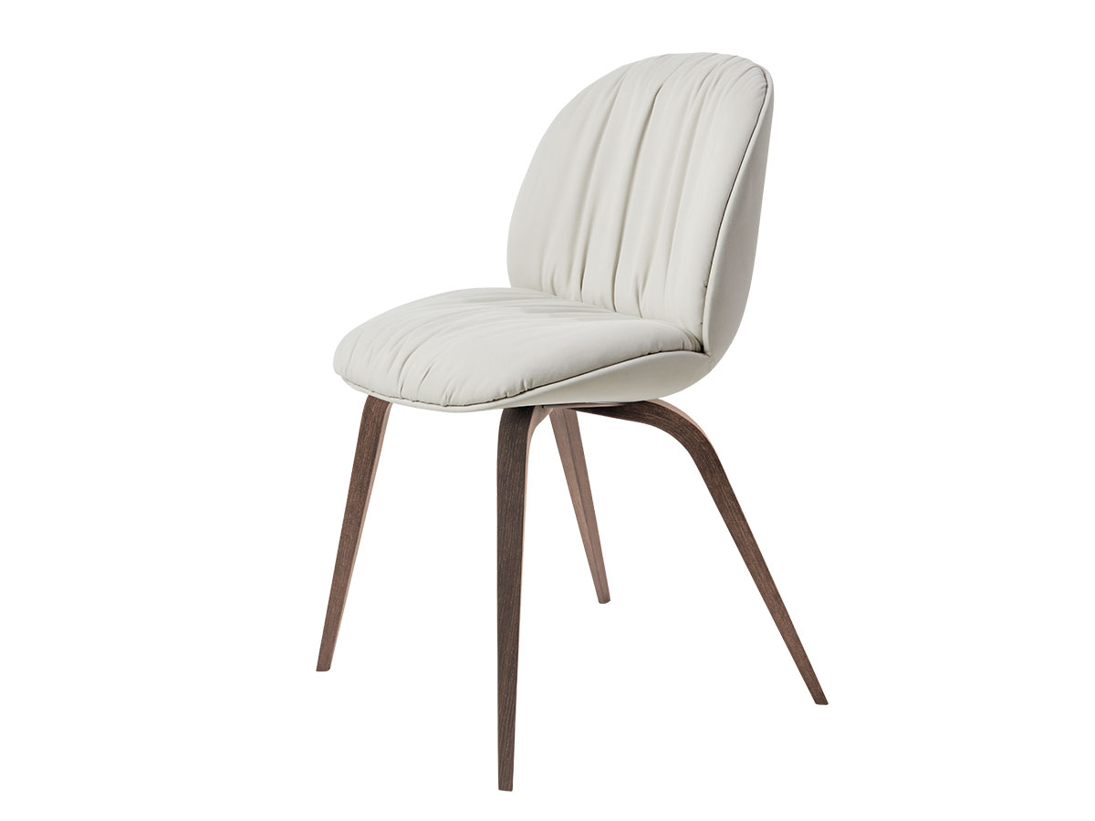 Gubi Beetle Soft Dining Chair Fully Upholstered Wood Base