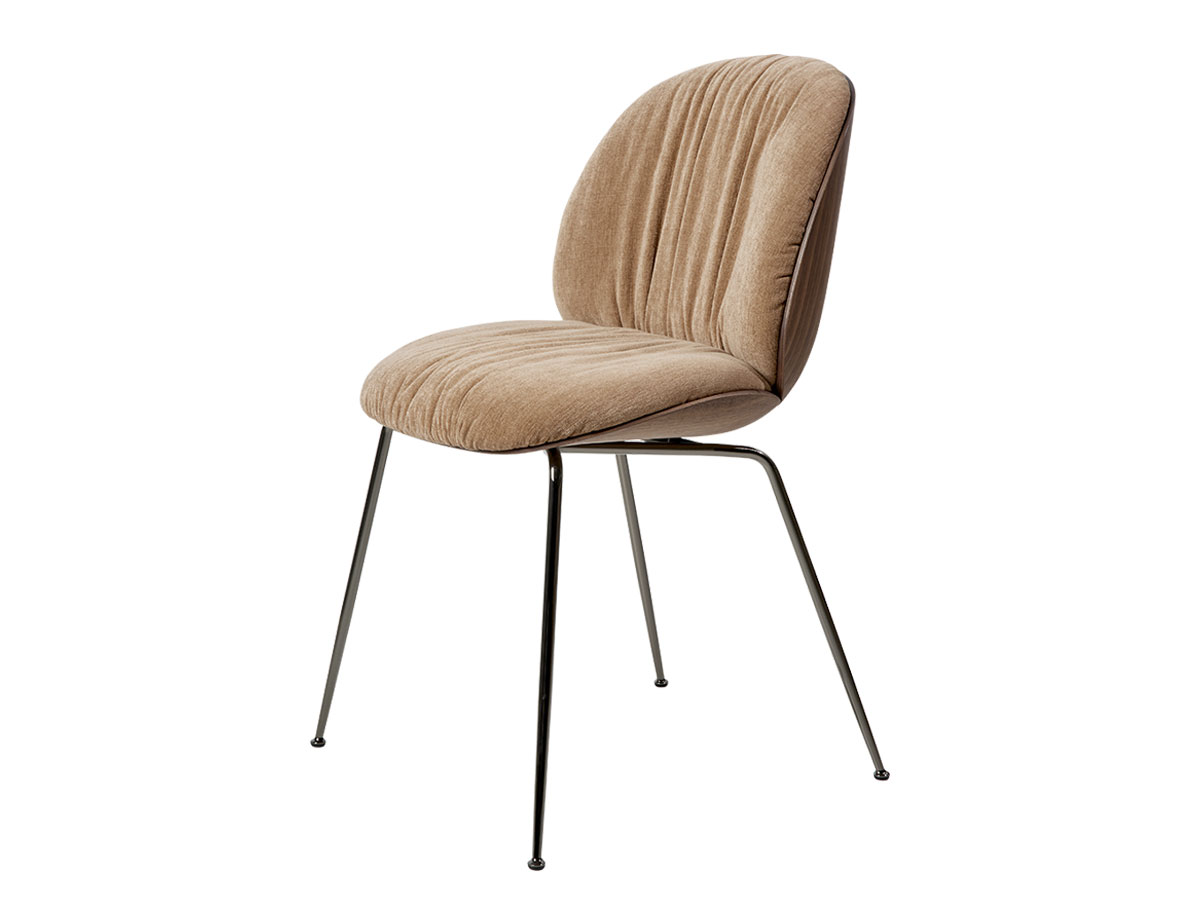 Gubi Beetle Soft Dining Chair Wood Shell Conical Base