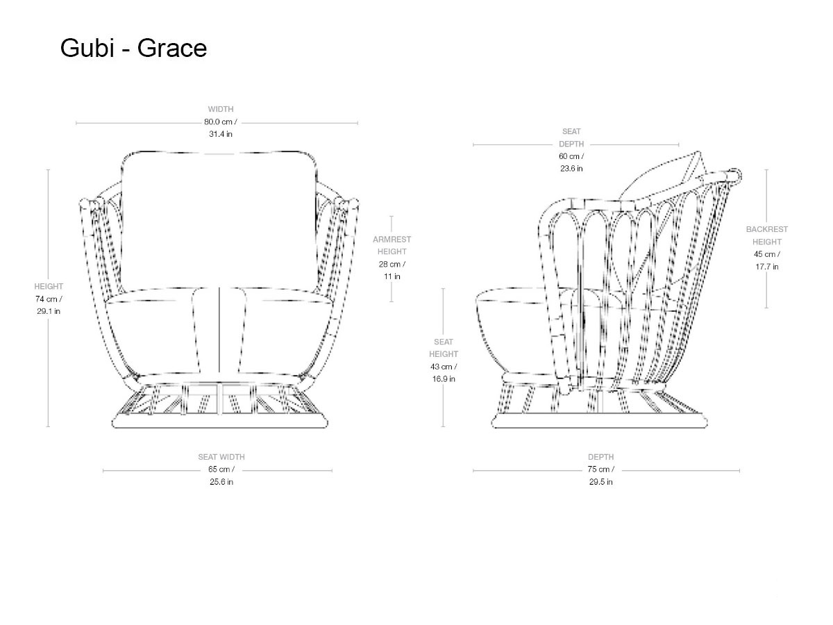 Gubi Grace Outdoor Lounge Chair Fully Upholstered