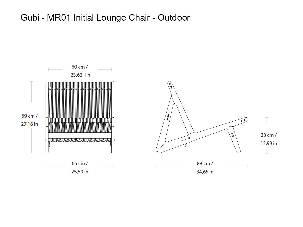 Gubi Mr01 Initial Lounge Chair Outdoor